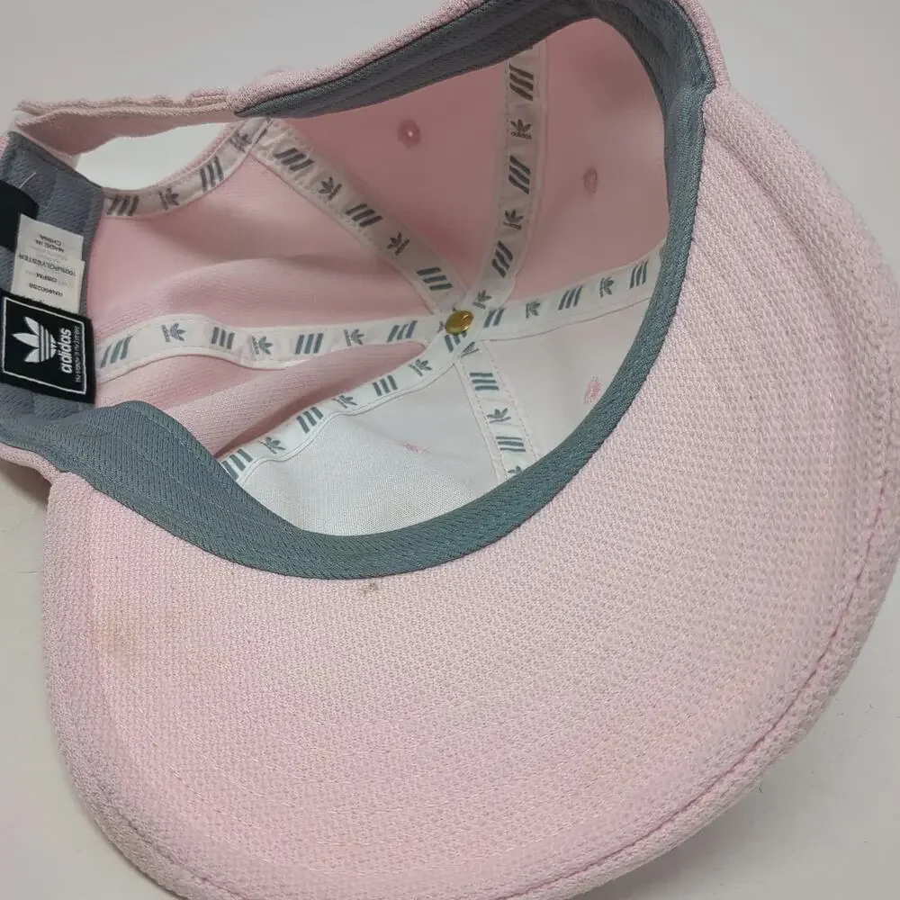 Adidas Baseball Cap Pink One Size Trefoil Logo Strapback Textured Sport Hat